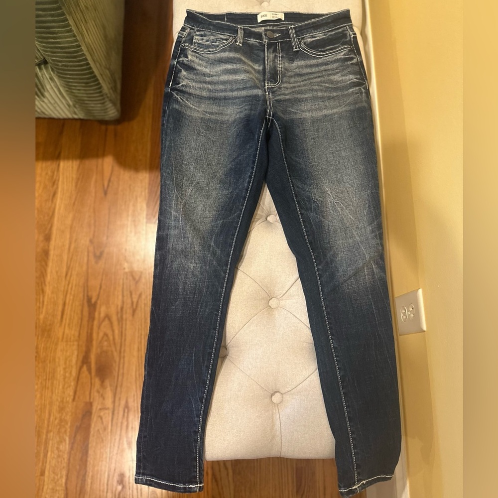 BKE Women's Gabby Ankle Skinny Stretch Dark Blue Jeans